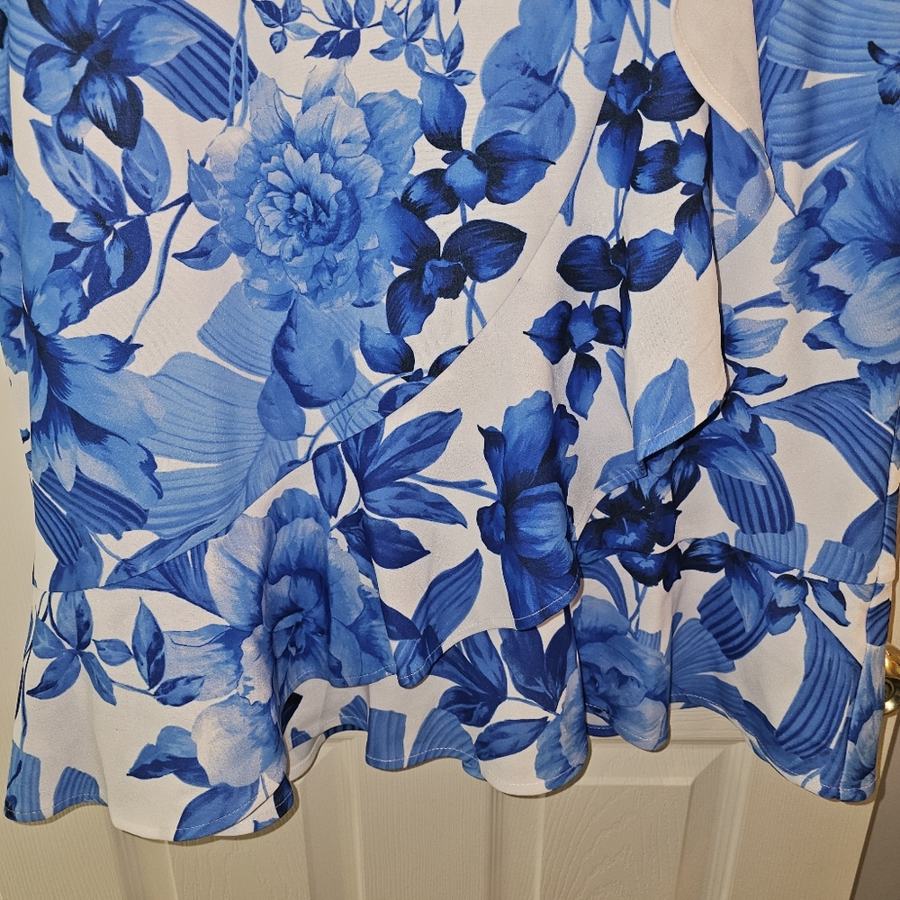 London Times petite Short Printed Floral Knee Length Cocktail Dress Size 16P NWT - Picture 4 of 10